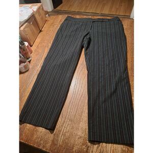 Lane Bryant Women’s Size 20 Black Pinstripe Trousers Dress Pants Flat Front